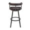 Armen Living Nolagam Swivel Counter Stool in Brown Metal with Brown Faux Leather 840254335592 - alternate 4